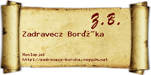Zadravecz Boróka névjegykártya